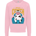 Its a Cowch Funny Cow Kids Sweatshirt Jumper Light Pink