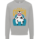 Its a Cowch Funny Cow Kids Sweatshirt Jumper Sports Grey