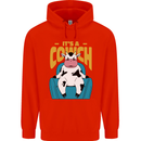 Its a Cowch Funny Cow Mens 80% Cotton Hoodie Bright Red