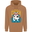 Its a Cowch Funny Cow Mens 80% Cotton Hoodie Caramel Latte
