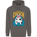 Its a Cowch Funny Cow Mens 80% Cotton Hoodie Charcoal