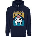 Its a Cowch Funny Cow Mens 80% Cotton Hoodie Navy Blue