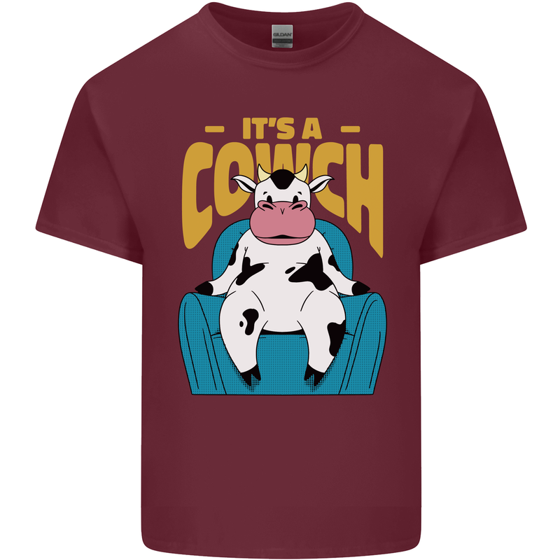 Its a Cowch Funny Cow Mens Cotton T-Shirt Tee Top Maroon