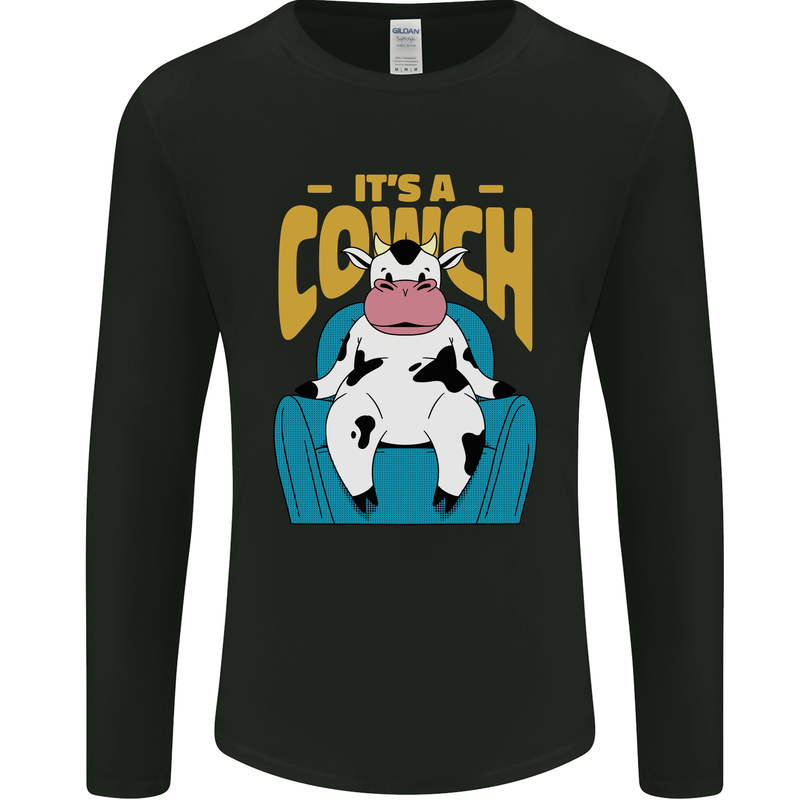 Its a Cowch Funny Cow Mens Long Sleeve T-Shirt Black
