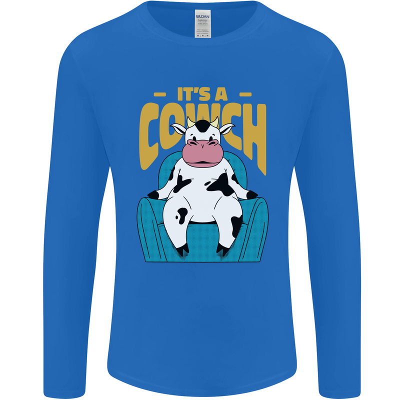 Its a Cowch Funny Cow Mens Long Sleeve T-Shirt Royal Blue