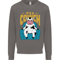 Its a Cowch Funny Cow Mens Sweatshirt Jumper Charcoal