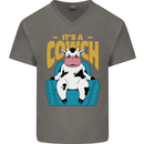 Its a Cowch Funny Cow Mens V-Neck Cotton T-Shirt Charcoal