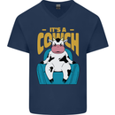 Its a Cowch Funny Cow Mens V-Neck Cotton T-Shirt Navy Blue