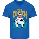 Its a Cowch Funny Cow Mens V-Neck Cotton T-Shirt Royal Blue