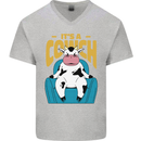 Its a Cowch Funny Cow Mens V-Neck Cotton T-Shirt Sports Grey