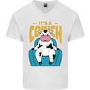 Its a Cowch Funny Cow Mens V-Neck Cotton T-Shirt White