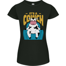Its a Cowch Funny Cow Womens Petite Cut T-Shirt Black