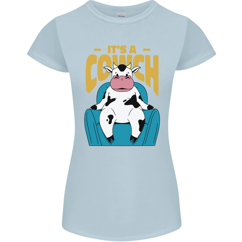 Its a Cowch Funny Cow Womens Petite Cut T-Shirt Light Blue