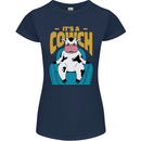 Its a Cowch Funny Cow Womens Petite Cut T-Shirt Navy Blue