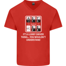 Its a Lorry Driver Thing Funny Truck Trucker Mens V-Neck Cotton T-Shirt Red