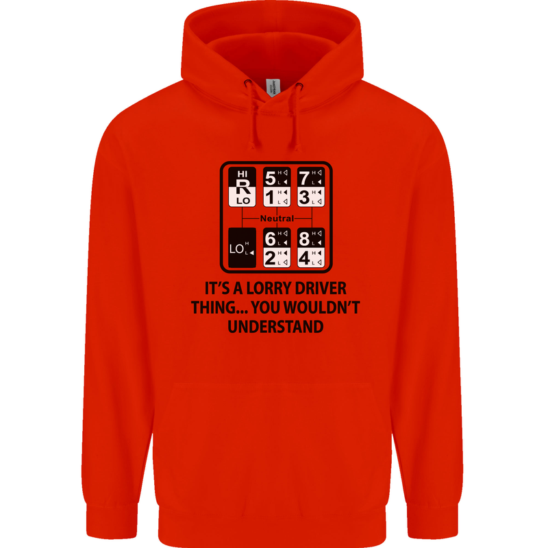 Its a Lorry Driver Thing Funny Trucker Truck Childrens Kids Hoodie Bright Red