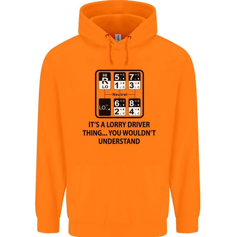 Its a Lorry Driver Thing Funny Trucker Truck Mens 80% Cotton Hoodie Orange