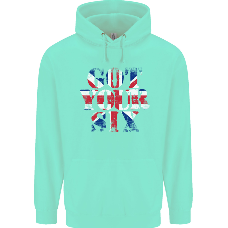 Ive Got Your Six Union Jack Flag Army Paras Childrens Kids Hoodie Peppermint