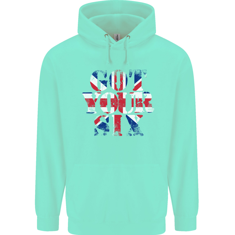 Ive Got Your Six Union Jack Flag Army Paras Mens 80% Cotton Hoodie Peppermint