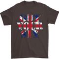 Ive Got Your Six Union Jack Flag Army Paras Mens T-Shirt Cotton Gildan Dark Chocolate