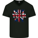 Ive Got Your Six Union Jack Flag Army Paras Mens V-Neck Cotton T-Shirt Black