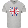 Ive Got Your Six Union Jack Flag Army Paras Mens V-Neck Cotton T-Shirt Sports Grey