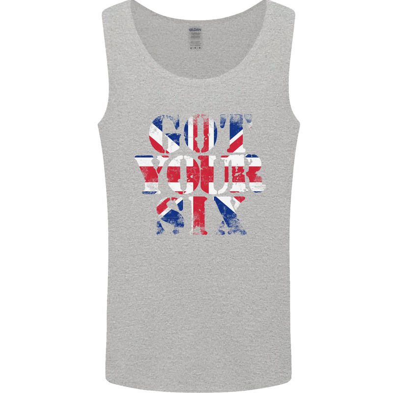 Ive Got Your Six Union Jack Flag Army Paras Mens Vest Tank Top Sports Grey