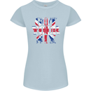 Ive Got Your Six Union Jack Flag Army Paras Womens Petite Cut T-Shirt Light Blue