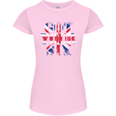 Ive Got Your Six Union Jack Flag Army Paras Womens Petite Cut T-Shirt Light Pink