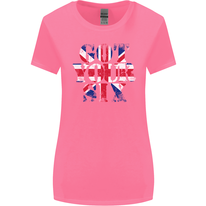 Ive Got Your Six Union Jack Flag Army Paras Womens Wider Cut T-Shirt Azalea