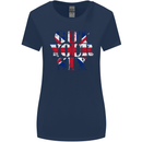 Ive Got Your Six Union Jack Flag Army Paras Womens Wider Cut T-Shirt Navy Blue