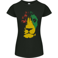 Jamaica Lion Reggae Music Jamaican Womens Petite Cut T-Shirt Black