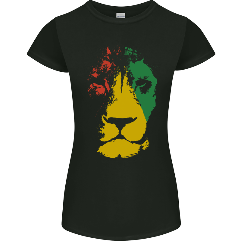 Jamaica Lion Reggae Music Jamaican Womens Petite Cut T-Shirt Black
