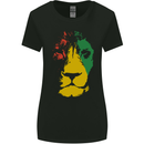 Jamaica Lion Reggae Music Jamaican Womens Wider Cut T-Shirt Black
