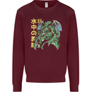 Japanese Anime Cthulhu Kraken Mens Sweatshirt Jumper Maroon