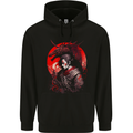 Japanese Dragon Warrior Samurai Ronin Mens 80% Cotton Hoodie Black