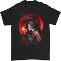 Japanese Dragon Warrior Samurai Ronin Mens Gildan Cotton T-Shirt Black