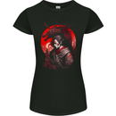 Japanese Dragon Warrior Samurai Ronin Womens Petite Cut T-Shirt Black