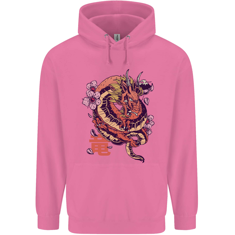 Japanese Fantasy Dragon Childrens Kids Hoodie Azalea