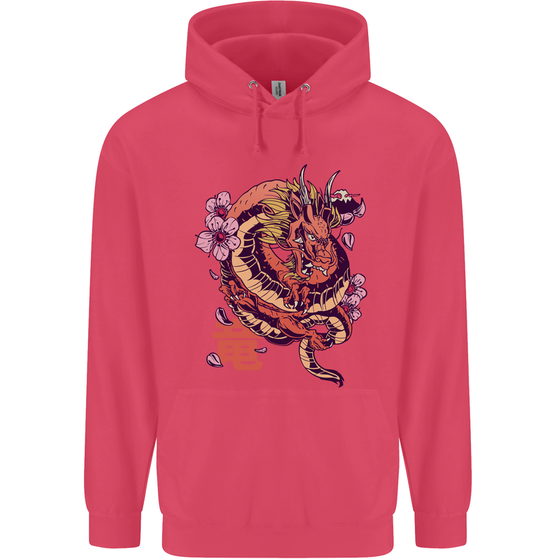 Japanese Fantasy Dragon Childrens Kids Hoodie Heliconia