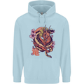 Japanese Fantasy Dragon Childrens Kids Hoodie Light Blue