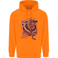 Japanese Fantasy Dragon Childrens Kids Hoodie Orange
