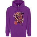 Japanese Fantasy Dragon Childrens Kids Hoodie Purple
