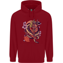 Japanese Fantasy Dragon Childrens Kids Hoodie Red