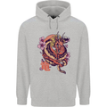 Japanese Fantasy Dragon Childrens Kids Hoodie Sports Grey