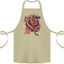 Japanese Fantasy Dragon Cotton Apron 100% Organic Khaki