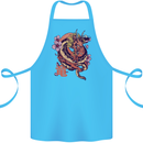 Japanese Fantasy Dragon Cotton Apron 100% Organic Turquoise