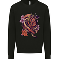 Japanese Fantasy Dragon Kids Sweatshirt Jumper Black