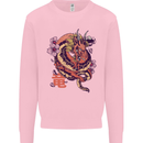 Japanese Fantasy Dragon Kids Sweatshirt Jumper Light Pink