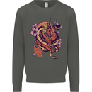 Japanese Fantasy Dragon Kids Sweatshirt Jumper Storm Grey